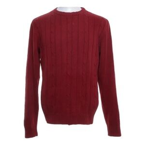 Oscar De La Renta Men's Red Cable Knit Sweater